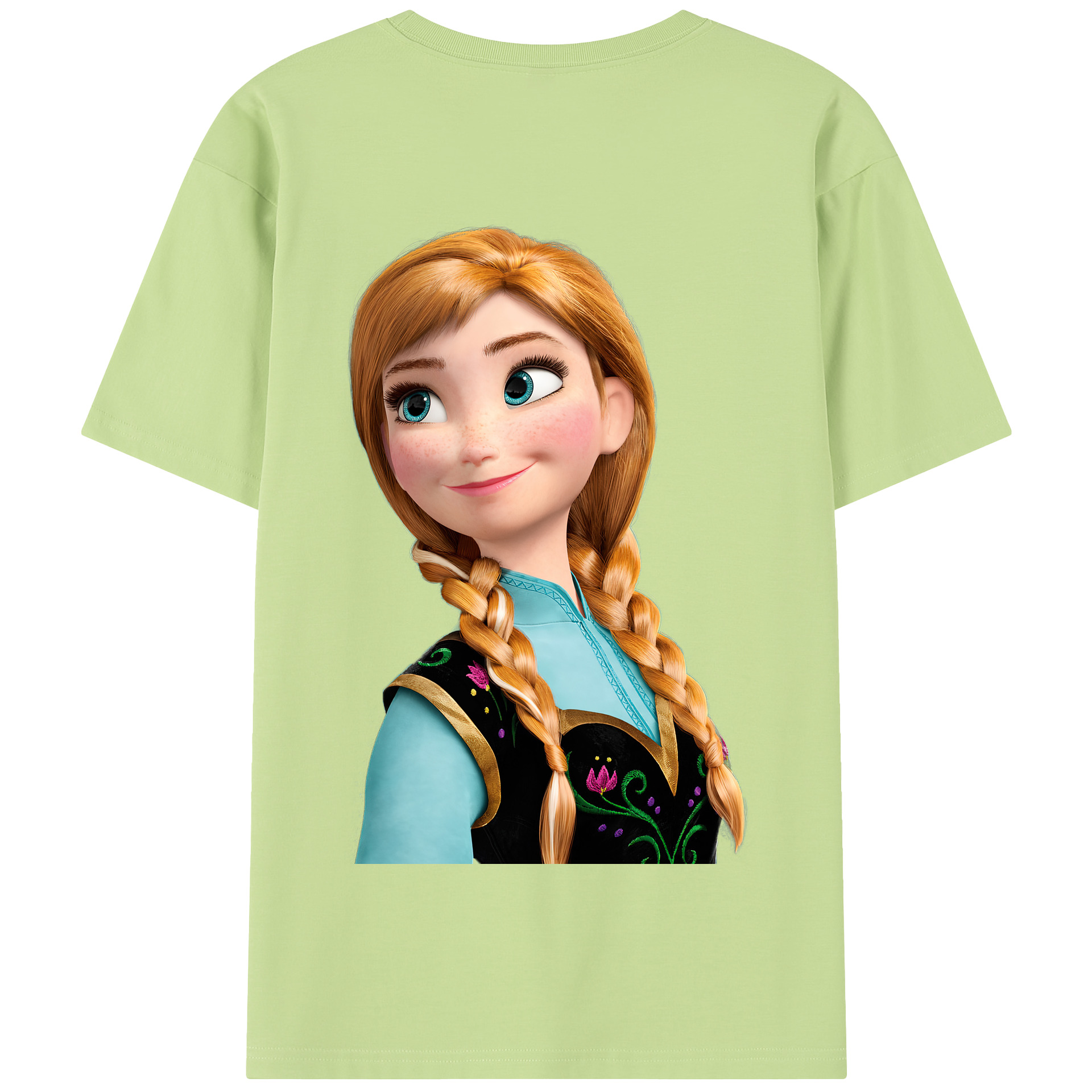 （画像用） アナと雪の女王 アンナ エルサ Frozen Anna Elsa 綿100％半袖Tシャツ（背面プリント）